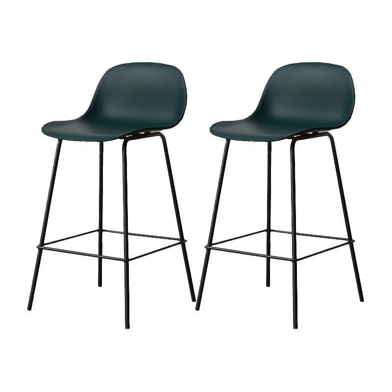 Scandinavian Reception Low Back Stool Matte Finish Plastic Barstool Blackish Green 2 Piece Set Counter Stool(26"H) Clearhalo 'Bar Furniture' 'Bar Stools' 'bar_stools' 'furn' 'furn_bar_stools' 'Furniture' 'furniture_bar_stools' 'Kitchen & Dining Furniture' 5031879