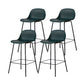 Scandinavian Reception Low Back Stool Matte Finish Plastic Barstool Blackish Green 4 Piece Set Counter Stool(26"H) Clearhalo 'Bar Furniture' 'Bar Stools' 'bar_stools' 'furn' 'furn_bar_stools' 'Furniture' 'furniture_bar_stools' 'Kitchen & Dining Furniture' 5031880