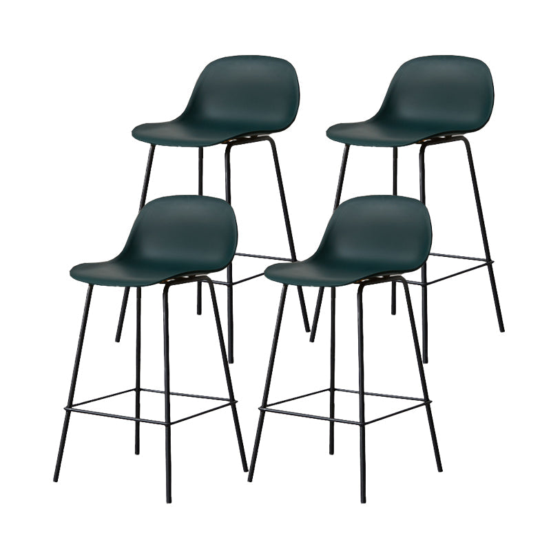 Scandinavian Reception Low Back Stool Matte Finish Plastic Barstool Blackish Green 4 Piece Set Counter Stool(26"H) Clearhalo 'Bar Furniture' 'Bar Stools' 'bar_stools' 'furn' 'furn_bar_stools' 'Furniture' 'furniture_bar_stools' 'Kitchen & Dining Furniture' 5031880