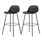 Scandinavian Reception Low Back Stool Matte Finish Plastic Barstool Black 2 Piece Set Bar Stool(30"H) Clearhalo 'Bar Furniture' 'Bar Stools' 'bar_stools' 'furn' 'furn_bar_stools' 'Furniture' 'furniture_bar_stools' 'Kitchen & Dining Furniture' 5031883