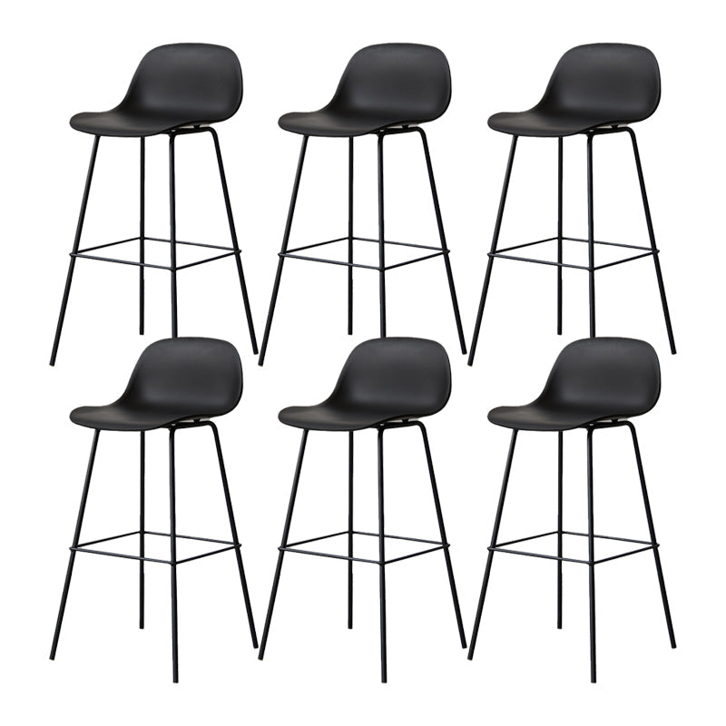 Scandinavian Reception Low Back Stool Matte Finish Plastic Barstool Black 6 Piece Set Bar Stool(30"H) Clearhalo 'Bar Furniture' 'Bar Stools' 'bar_stools' 'furn' 'furn_bar_stools' 'Furniture' 'furniture_bar_stools' 'Kitchen & Dining Furniture' 5031885