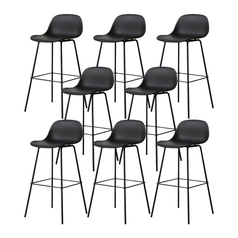 Scandinavian Reception Low Back Stool Matte Finish Plastic Barstool Black 8 Piece Set Bar Stool(30"H) Clearhalo 'Bar Furniture' 'Bar Stools' 'bar_stools' 'furn' 'furn_bar_stools' 'Furniture' 'furniture_bar_stools' 'Kitchen & Dining Furniture' 5031886