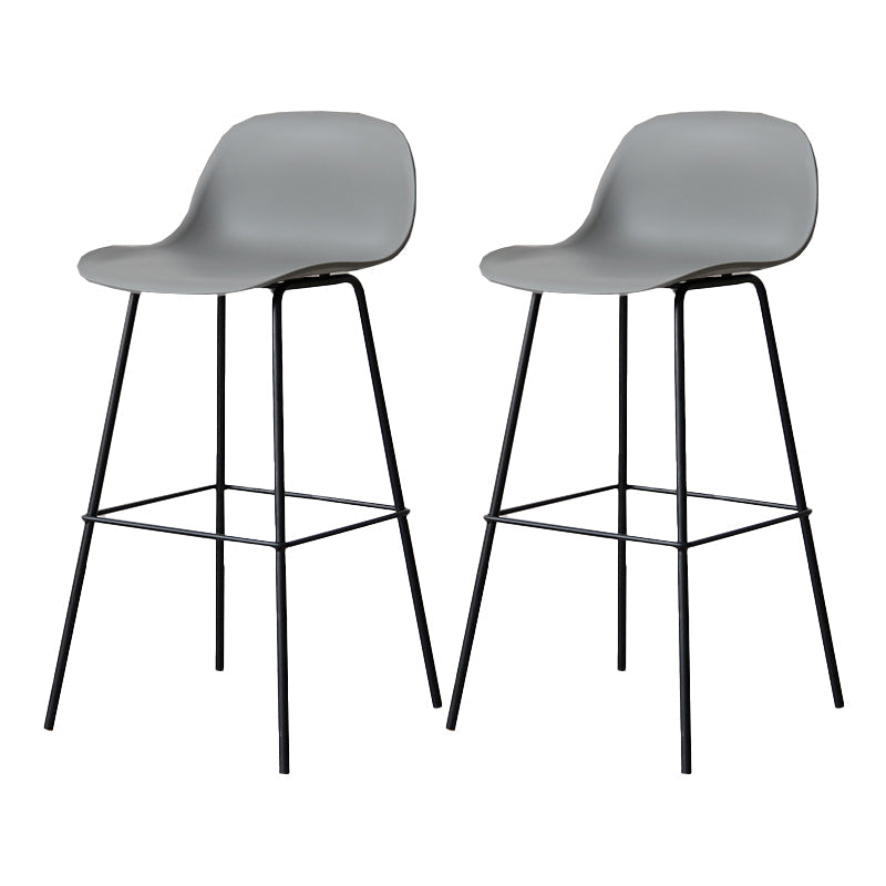 Scandinavian Reception Low Back Stool Matte Finish Plastic Barstool Grey 2 Piece Set Bar Stool(30"H) Clearhalo 'Bar Furniture' 'Bar Stools' 'bar_stools' 'furn' 'furn_bar_stools' 'Furniture' 'furniture_bar_stools' 'Kitchen & Dining Furniture' 5031887