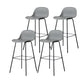 Scandinavian Reception Low Back Stool Matte Finish Plastic Barstool Grey 4 Piece Set Bar Stool(30"H) Clearhalo 'Bar Furniture' 'Bar Stools' 'bar_stools' 'furn' 'furn_bar_stools' 'Furniture' 'furniture_bar_stools' 'Kitchen & Dining Furniture' 5031888