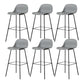 Scandinavian Reception Low Back Stool Matte Finish Plastic Barstool Grey 6 Piece Set Bar Stool(30"H) Clearhalo 'Bar Furniture' 'Bar Stools' 'bar_stools' 'furn' 'furn_bar_stools' 'Furniture' 'furniture_bar_stools' 'Kitchen & Dining Furniture' 5031889
