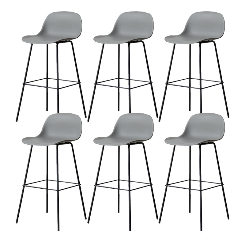 Scandinavian Reception Low Back Stool Matte Finish Plastic Barstool Grey 6 Piece Set Bar Stool(30"H) Clearhalo 'Bar Furniture' 'Bar Stools' 'bar_stools' 'furn' 'furn_bar_stools' 'Furniture' 'furniture_bar_stools' 'Kitchen & Dining Furniture' 5031889