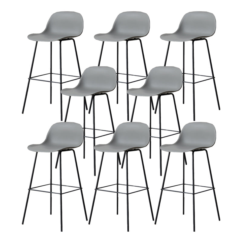 Scandinavian Reception Low Back Stool Matte Finish Plastic Barstool Grey 8 Piece Set Bar Stool(30"H) Clearhalo 'Bar Furniture' 'Bar Stools' 'bar_stools' 'furn' 'furn_bar_stools' 'Furniture' 'furniture_bar_stools' 'Kitchen & Dining Furniture' 5031890