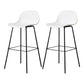 Scandinavian Reception Low Back Stool Matte Finish Plastic Barstool White 2 Piece Set Bar Stool(30"H) Clearhalo 'Bar Furniture' 'Bar Stools' 'bar_stools' 'furn' 'furn_bar_stools' 'Furniture' 'furniture_bar_stools' 'Kitchen & Dining Furniture' 5031891