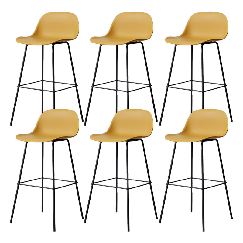 Scandinavian Reception Low Back Stool Matte Finish Plastic Barstool Ginger 6 Piece Set Bar Stool(30"H) Clearhalo 'Bar Furniture' 'Bar Stools' 'bar_stools' 'furn' 'furn_bar_stools' 'Furniture' 'furniture_bar_stools' 'Kitchen & Dining Furniture' 5031897
