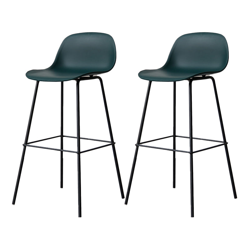 Scandinavian Reception Low Back Stool Matte Finish Plastic Barstool Blackish Green 2 Piece Set Bar Stool(30"H) Clearhalo 'Bar Furniture' 'Bar Stools' 'bar_stools' 'furn' 'furn_bar_stools' 'Furniture' 'furniture_bar_stools' 'Kitchen & Dining Furniture' 5031899