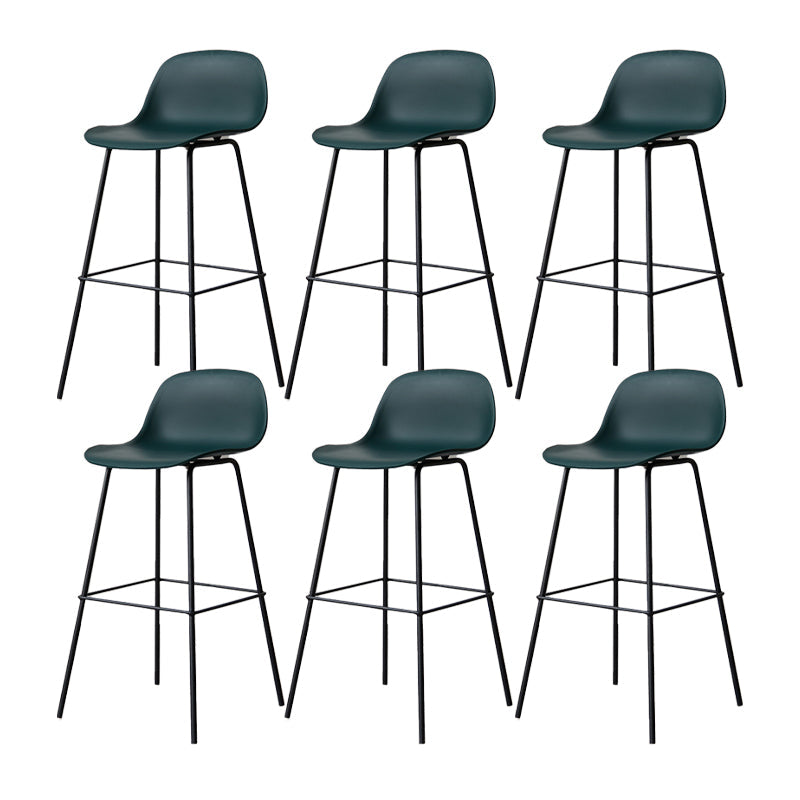 Scandinavian Reception Low Back Stool Matte Finish Plastic Barstool Blackish Green 6 Piece Set Bar Stool(30"H) Clearhalo 'Bar Furniture' 'Bar Stools' 'bar_stools' 'furn' 'furn_bar_stools' 'Furniture' 'furniture_bar_stools' 'Kitchen & Dining Furniture' 5031901