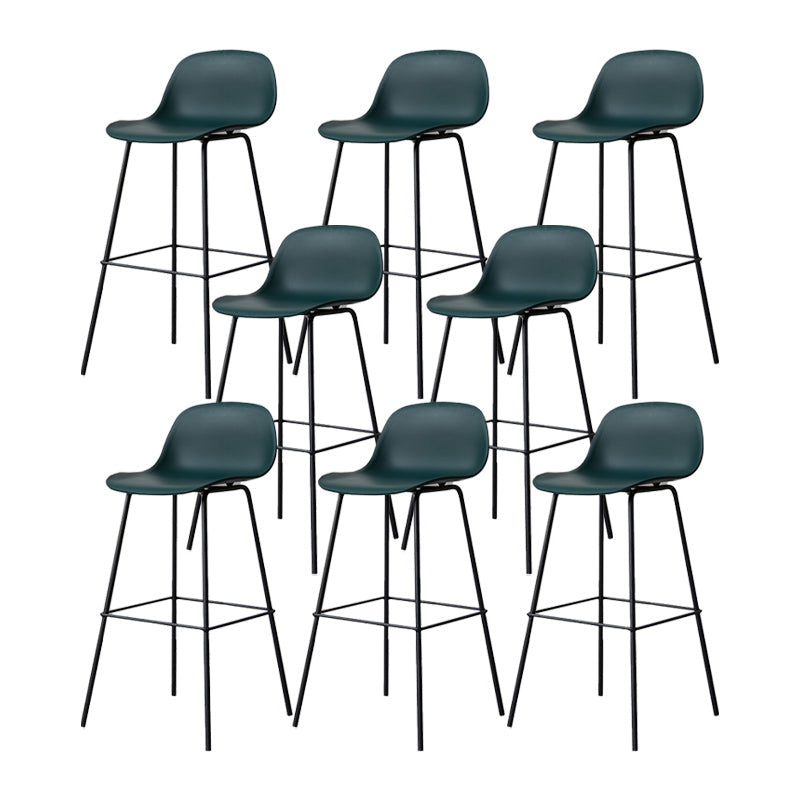 Scandinavian Reception Low Back Stool Matte Finish Plastic Barstool Blackish Green 8 Piece Set Bar Stool(30"H) Clearhalo 'Bar Furniture' 'Bar Stools' 'bar_stools' 'furn' 'furn_bar_stools' 'Furniture' 'furniture_bar_stools' 'Kitchen & Dining Furniture' 5031902