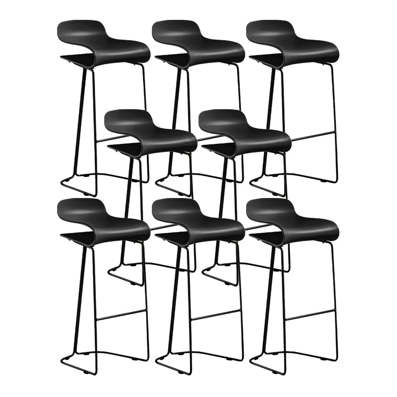 Contemporary Bar Stool Plastic Counter Bar Stool with Metal Legs Clearhalo 'Bar Furniture' 'Bar Stools' 'bar_stools' 'furn' 'furn_bar_stools' 'Furniture' 'furniture_bar_stools' 'Kitchen & Dining Furniture' 5031911