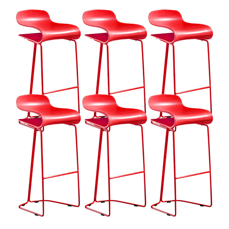 Contemporary Bar Stool Plastic Counter Bar Stool with Metal Legs Clearhalo 'Bar Furniture' 'Bar Stools' 'bar_stools' 'furn' 'furn_bar_stools' 'Furniture' 'furniture_bar_stools' 'Kitchen & Dining Furniture' 5031925