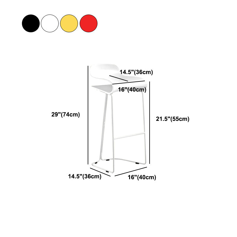 Contemporary Bar Stool Plastic Counter Bar Stool with Metal Legs Clearhalo 'Bar Furniture' 'Bar Stools' 'bar_stools' 'furn' 'furn_bar_stools' 'Furniture' 'furniture_bar_stools' 'Kitchen & Dining Furniture' 5031935
