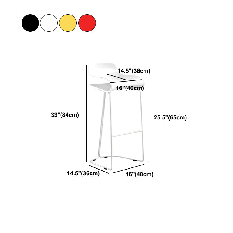 Contemporary Bar Stool Plastic Counter Bar Stool with Metal Legs Clearhalo 'Bar Furniture' 'Bar Stools' 'bar_stools' 'furn' 'furn_bar_stools' 'Furniture' 'furniture_bar_stools' 'Kitchen & Dining Furniture' 5031936