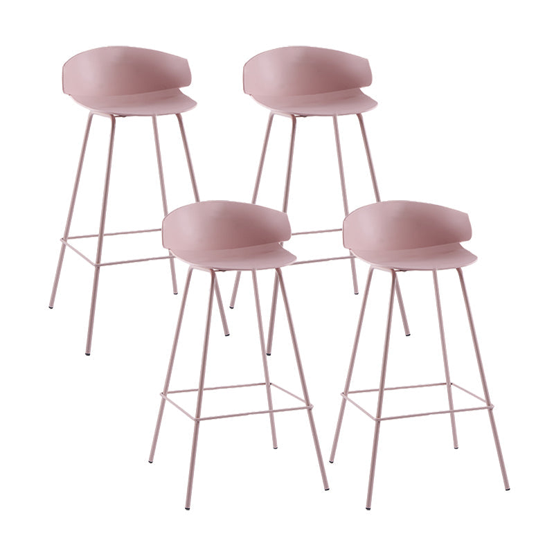 Contemporary Style Bar Stool Plastic Counter Bar Stool with Metal Legs Clearhalo 'Bar Furniture' 'Bar Stools' 'bar_stools' 'furn' 'furn_bar_stools' 'Furniture' 'furniture_bar_stools' 'Kitchen & Dining Furniture' 5032070