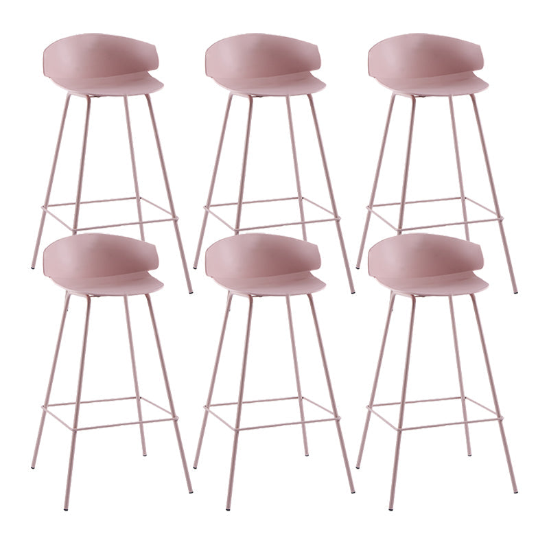 Contemporary Style Bar Stool Plastic Counter Bar Stool with Metal Legs Clearhalo 'Bar Furniture' 'Bar Stools' 'bar_stools' 'furn' 'furn_bar_stools' 'Furniture' 'furniture_bar_stools' 'Kitchen & Dining Furniture' 5032072