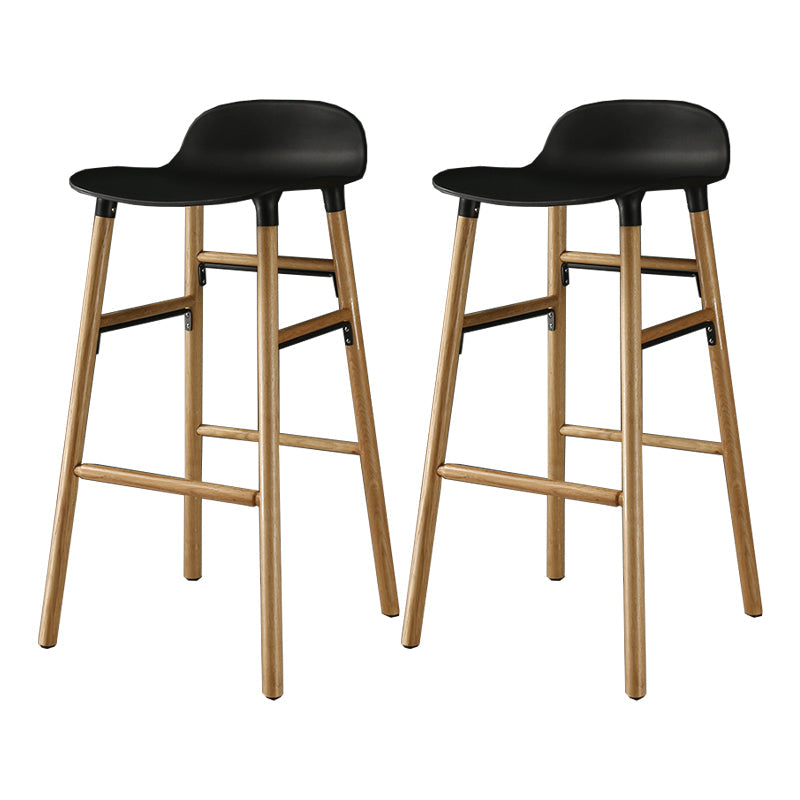 Modern Style Bar-stool Wooden Counter Bar Stool for Restaurant Black 2 Piece Set Clearhalo 'Bar Furniture' 'Bar Stools' 'bar_stools' 'furn' 'furn_bar_stools' 'Furniture' 'furniture_bar_stools' 'Kitchen & Dining Furniture' 5032089