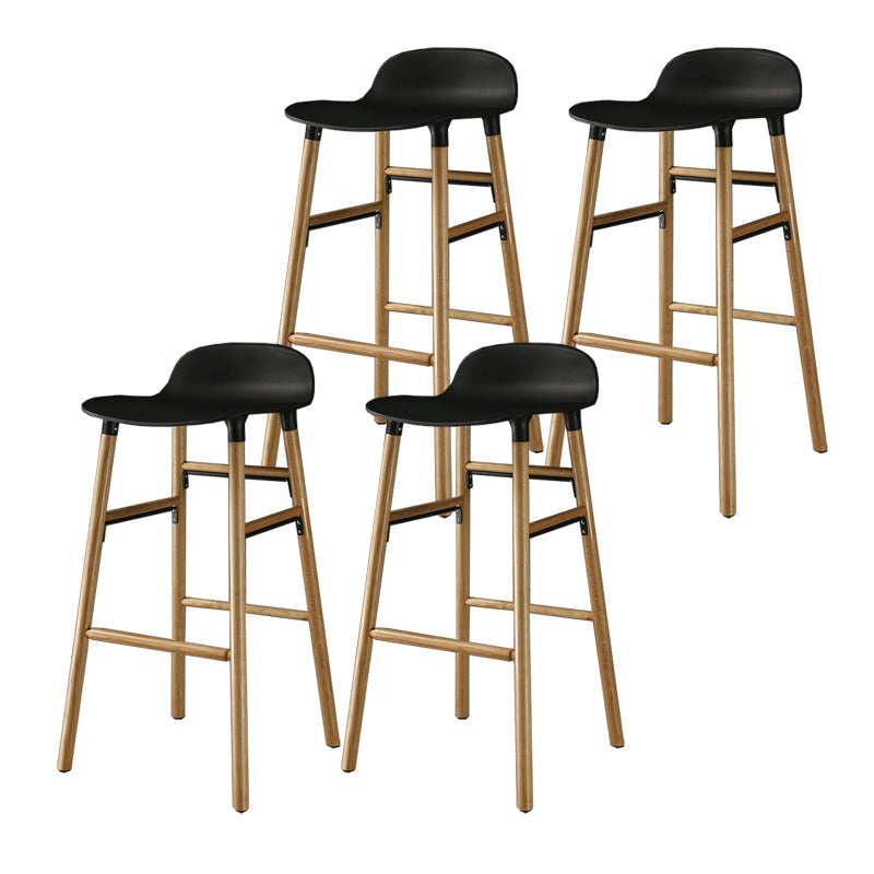 Modern Style Bar-stool Wooden Counter Bar Stool for Restaurant Black 4 Piece Set Clearhalo 'Bar Furniture' 'Bar Stools' 'bar_stools' 'furn' 'furn_bar_stools' 'Furniture' 'furniture_bar_stools' 'Kitchen & Dining Furniture' 5032090