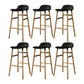Modern Style Bar-stool Wooden Counter Bar Stool for Restaurant Black 6 Piece Set Clearhalo 'Bar Furniture' 'Bar Stools' 'bar_stools' 'furn' 'furn_bar_stools' 'Furniture' 'furniture_bar_stools' 'Kitchen & Dining Furniture' 5032093