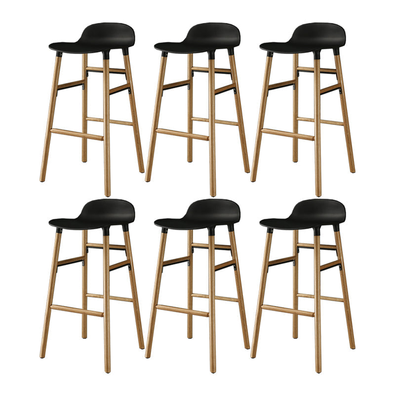 Modern Style Bar-stool Wooden Counter Bar Stool for Restaurant Black 6 Piece Set Clearhalo 'Bar Furniture' 'Bar Stools' 'bar_stools' 'furn' 'furn_bar_stools' 'Furniture' 'furniture_bar_stools' 'Kitchen & Dining Furniture' 5032093