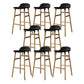 Modern Style Bar-stool Wooden Counter Bar Stool for Restaurant Black 8 Piece Set Clearhalo 'Bar Furniture' 'Bar Stools' 'bar_stools' 'furn' 'furn_bar_stools' 'Furniture' 'furniture_bar_stools' 'Kitchen & Dining Furniture' 5032095