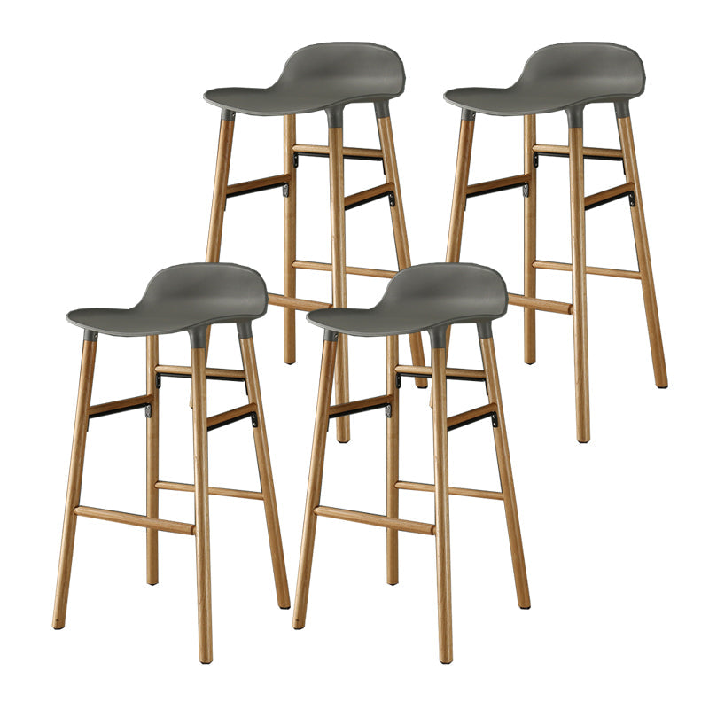Modern Style Bar-stool Wooden Counter Bar Stool for Restaurant Grey 4 Piece Set Clearhalo 'Bar Furniture' 'Bar Stools' 'bar_stools' 'furn' 'furn_bar_stools' 'Furniture' 'furniture_bar_stools' 'Kitchen & Dining Furniture' 5032099