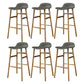 Modern Style Bar-stool Wooden Counter Bar Stool for Restaurant Grey 6 Piece Set Clearhalo 'Bar Furniture' 'Bar Stools' 'bar_stools' 'furn' 'furn_bar_stools' 'Furniture' 'furniture_bar_stools' 'Kitchen & Dining Furniture' 5032101