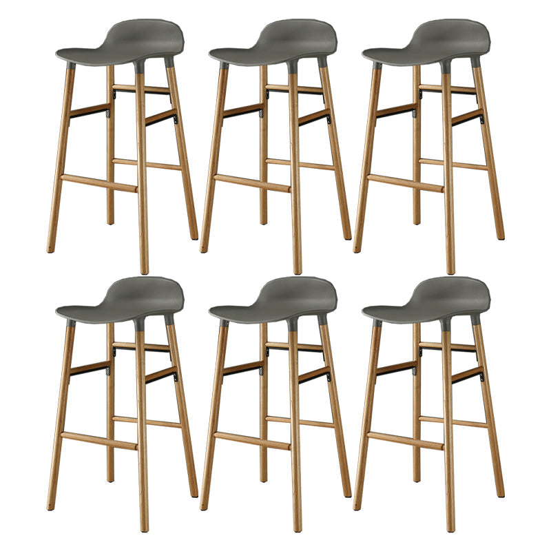 Modern Style Bar-stool Wooden Counter Bar Stool for Restaurant Grey 6 Piece Set Clearhalo 'Bar Furniture' 'Bar Stools' 'bar_stools' 'furn' 'furn_bar_stools' 'Furniture' 'furniture_bar_stools' 'Kitchen & Dining Furniture' 5032101