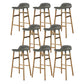 Modern Style Bar-stool Wooden Counter Bar Stool for Restaurant Grey 8 Piece Set Clearhalo 'Bar Furniture' 'Bar Stools' 'bar_stools' 'furn' 'furn_bar_stools' 'Furniture' 'furniture_bar_stools' 'Kitchen & Dining Furniture' 5032103