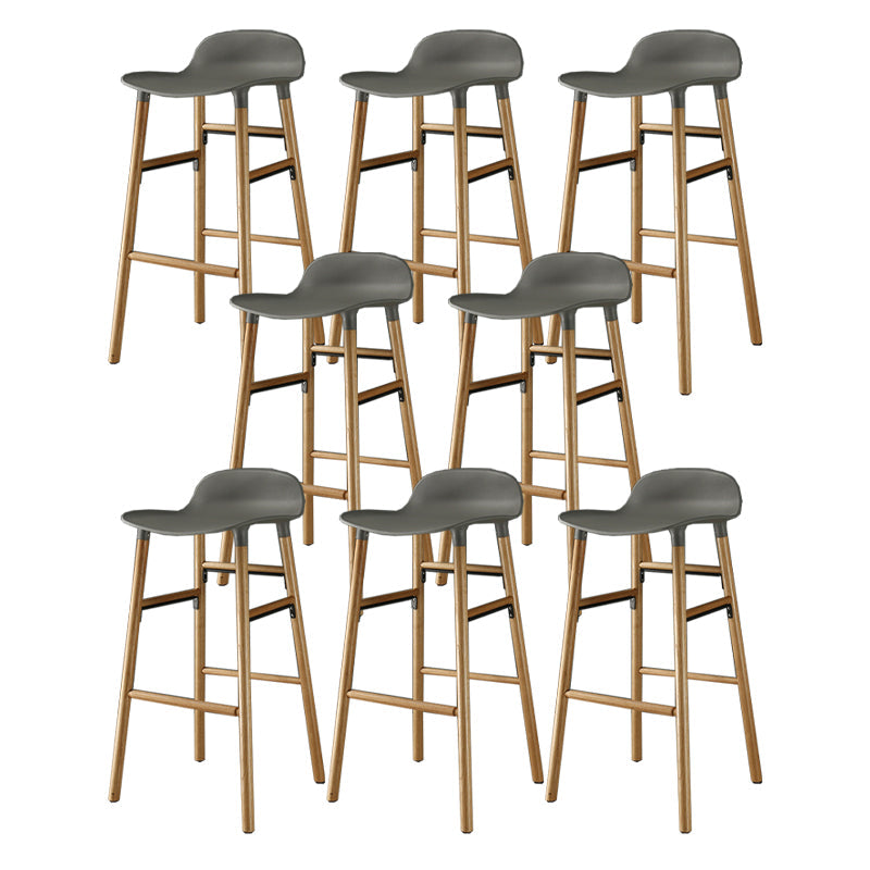 Modern Style Bar-stool Wooden Counter Bar Stool for Restaurant Grey 8 Piece Set Clearhalo 'Bar Furniture' 'Bar Stools' 'bar_stools' 'furn' 'furn_bar_stools' 'Furniture' 'furniture_bar_stools' 'Kitchen & Dining Furniture' 5032103