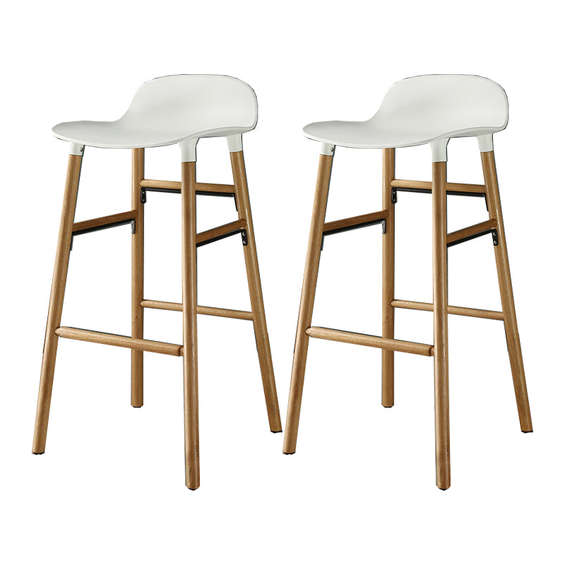 Modern Style Bar-stool Wooden Counter Bar Stool for Restaurant White 2 Piece Set Clearhalo 'Bar Furniture' 'Bar Stools' 'bar_stools' 'furn' 'furn_bar_stools' 'Furniture' 'furniture_bar_stools' 'Kitchen & Dining Furniture' 5032104