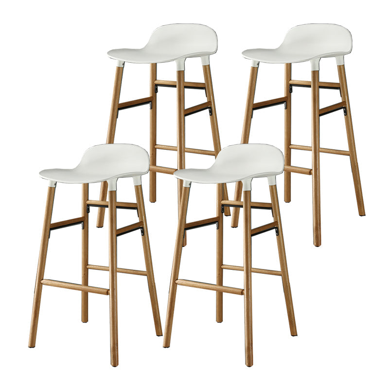 Modern Style Bar-stool Wooden Counter Bar Stool for Restaurant White 4 Piece Set Clearhalo 'Bar Furniture' 'Bar Stools' 'bar_stools' 'furn' 'furn_bar_stools' 'Furniture' 'furniture_bar_stools' 'Kitchen & Dining Furniture' 5032106