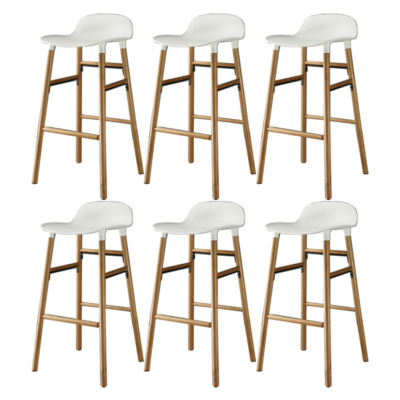 Modern Style Bar-stool Wooden Counter Bar Stool for Restaurant White 6 Piece Set Clearhalo 'Bar Furniture' 'Bar Stools' 'bar_stools' 'furn' 'furn_bar_stools' 'Furniture' 'furniture_bar_stools' 'Kitchen & Dining Furniture' 5032108