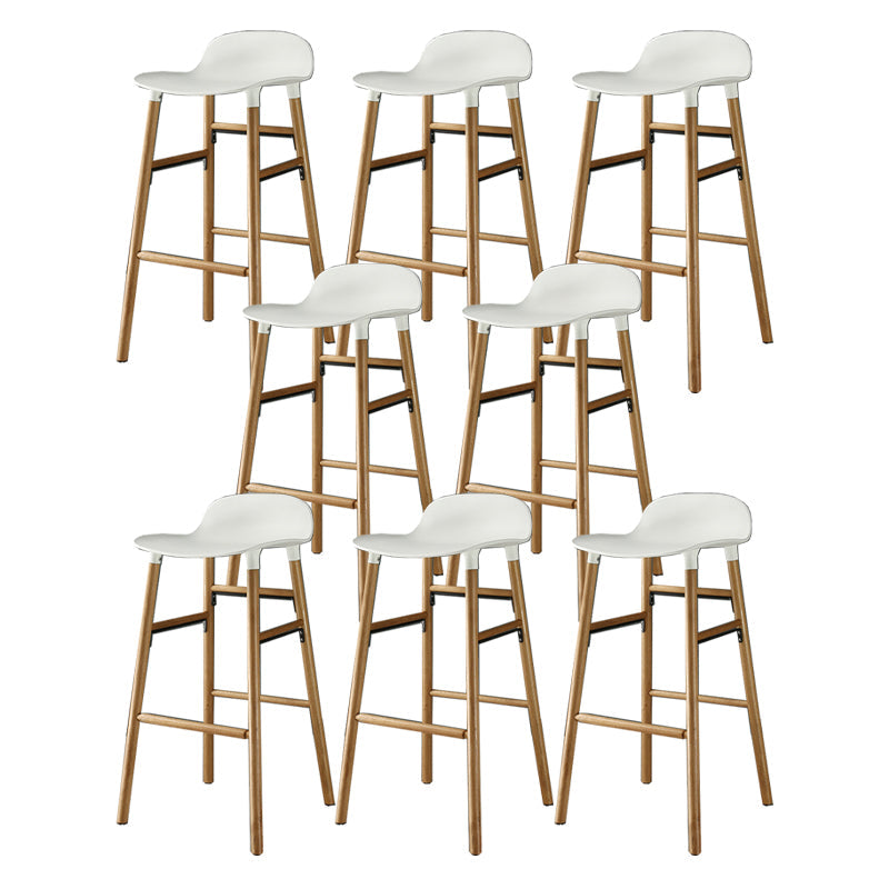 Modern Style Bar-stool Wooden Counter Bar Stool for Restaurant White 8 Piece Set Clearhalo 'Bar Furniture' 'Bar Stools' 'bar_stools' 'furn' 'furn_bar_stools' 'Furniture' 'furniture_bar_stools' 'Kitchen & Dining Furniture' 5032110
