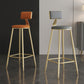 Nordic Armless Backrest Counter Stool Iron Dining Room Bar Stool with Cushion and Pedal Clearhalo 'Bar Furniture' 'Bar Stools' 'bar_stools' 'furn' 'furn_bar_stools' 'Furniture' 'furniture_bar_stools' 'Kitchen & Dining Furniture' 5032115