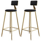 Nordic Armless Backrest Counter Stool Iron Dining Room Bar Stool with Cushion and Pedal Black 2 Piece Set Clearhalo 'Bar Furniture' 'Bar Stools' 'bar_stools' 'furn' 'furn_bar_stools' 'Furniture' 'furniture_bar_stools' 'Kitchen & Dining Furniture' 5032116