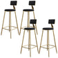 Nordic Armless Backrest Counter Stool Iron Dining Room Bar Stool with Cushion and Pedal Black 4 Piece Set Clearhalo 'Bar Furniture' 'Bar Stools' 'bar_stools' 'furn' 'furn_bar_stools' 'Furniture' 'furniture_bar_stools' 'Kitchen & Dining Furniture' 5032117