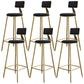 Nordic Armless Backrest Counter Stool Iron Dining Room Bar Stool with Cushion and Pedal Black 6 Piece Set Clearhalo 'Bar Furniture' 'Bar Stools' 'bar_stools' 'furn' 'furn_bar_stools' 'Furniture' 'furniture_bar_stools' 'Kitchen & Dining Furniture' 5032120