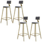 Nordic Armless Backrest Counter Stool Iron Dining Room Bar Stool with Cushion and Pedal Gray 4 Piece Set Clearhalo 'Bar Furniture' 'Bar Stools' 'bar_stools' 'furn' 'furn_bar_stools' 'Furniture' 'furniture_bar_stools' 'Kitchen & Dining Furniture' 5032125