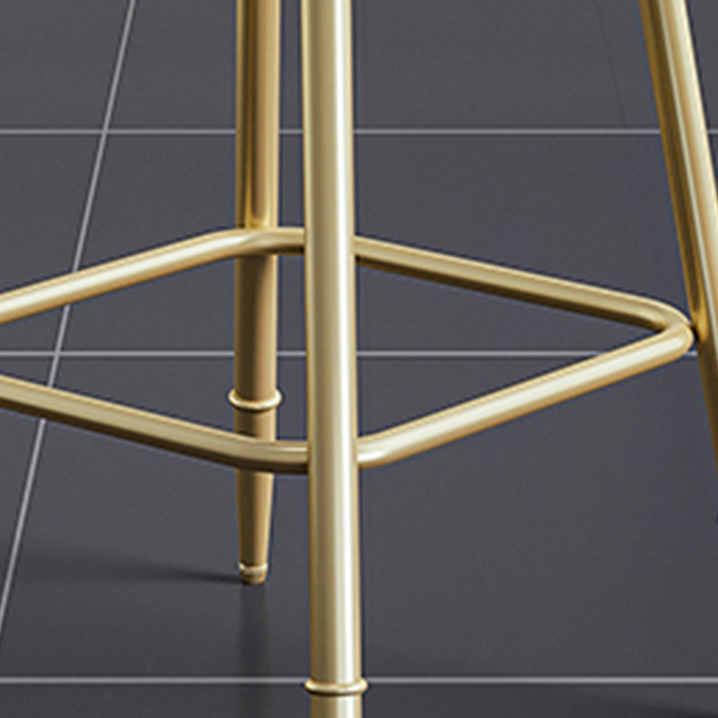 Nordic Armless Backrest Counter Stool Iron Dining Room Bar Stool with Cushion and Pedal Clearhalo 'Bar Furniture' 'Bar Stools' 'bar_stools' 'furn' 'furn_bar_stools' 'Furniture' 'furniture_bar_stools' 'Kitchen & Dining Furniture' 5032127