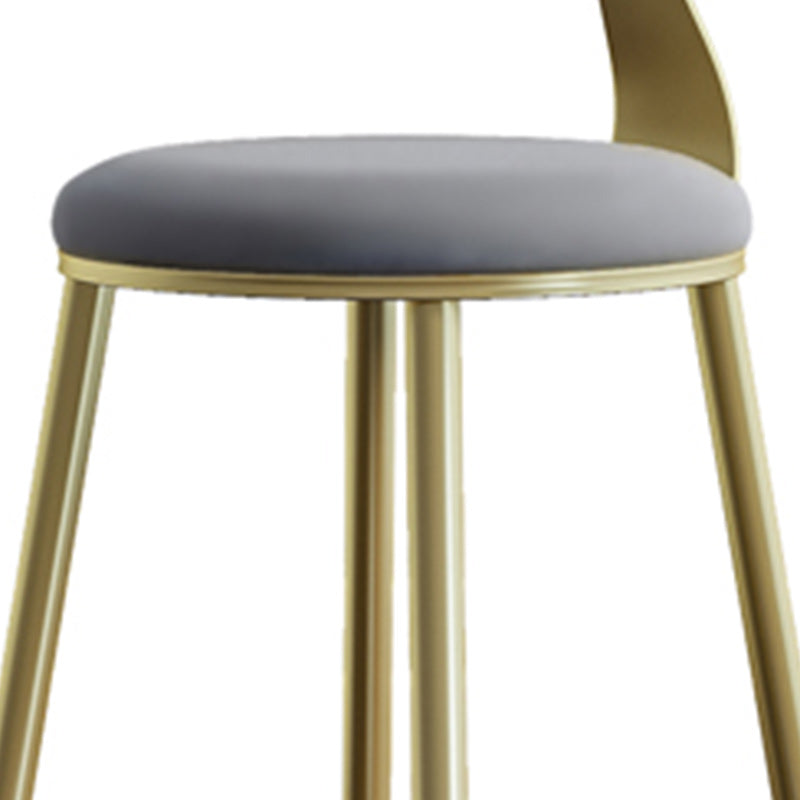 Nordic Armless Backrest Counter Stool Iron Dining Room Bar Stool with Cushion and Pedal Clearhalo 'Bar Furniture' 'Bar Stools' 'bar_stools' 'furn' 'furn_bar_stools' 'Furniture' 'furniture_bar_stools' 'Kitchen & Dining Furniture' 5032130