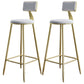 Nordic Armless Backrest Counter Stool Iron Dining Room Bar Stool with Cushion and Pedal White 2 Piece Set Clearhalo 'Bar Furniture' 'Bar Stools' 'bar_stools' 'furn' 'furn_bar_stools' 'Furniture' 'furniture_bar_stools' 'Kitchen & Dining Furniture' 5032131