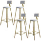 Nordic Armless Backrest Counter Stool Iron Dining Room Bar Stool with Cushion and Pedal White 4 Piece Set Clearhalo 'Bar Furniture' 'Bar Stools' 'bar_stools' 'furn' 'furn_bar_stools' 'Furniture' 'furniture_bar_stools' 'Kitchen & Dining Furniture' 5032134