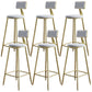 Nordic Armless Backrest Counter Stool Iron Dining Room Bar Stool with Cushion and Pedal White 6 Piece Set Clearhalo 'Bar Furniture' 'Bar Stools' 'bar_stools' 'furn' 'furn_bar_stools' 'Furniture' 'furniture_bar_stools' 'Kitchen & Dining Furniture' 5032135