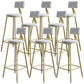 Nordic Armless Backrest Counter Stool Iron Dining Room Bar Stool with Cushion and Pedal White 8 Piece Set Clearhalo 'Bar Furniture' 'Bar Stools' 'bar_stools' 'furn' 'furn_bar_stools' 'Furniture' 'furniture_bar_stools' 'Kitchen & Dining Furniture' 5032137