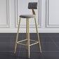 Nordic Armless Backrest Counter Stool Iron Dining Room Bar Stool with Cushion and Pedal Clearhalo 'Bar Furniture' 'Bar Stools' 'bar_stools' 'furn' 'furn_bar_stools' 'Furniture' 'furniture_bar_stools' 'Kitchen & Dining Furniture' 5032140