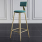 Nordic Armless Backrest Counter Stool Iron Dining Room Bar Stool with Cushion and Pedal Clearhalo 'Bar Furniture' 'Bar Stools' 'bar_stools' 'furn' 'furn_bar_stools' 'Furniture' 'furniture_bar_stools' 'Kitchen & Dining Furniture' 5032142