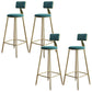 Nordic Armless Backrest Counter Stool Iron Dining Room Bar Stool with Cushion and Pedal Green 4 Piece Set Clearhalo 'Bar Furniture' 'Bar Stools' 'bar_stools' 'furn' 'furn_bar_stools' 'Furniture' 'furniture_bar_stools' 'Kitchen & Dining Furniture' 5032155